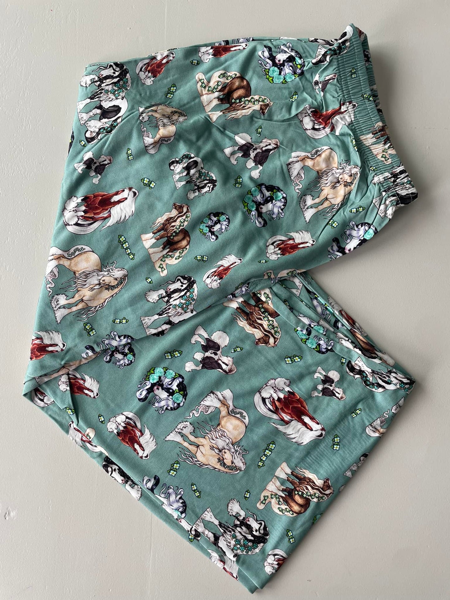 Unisex Teal Bamboo Pajama Bottoms